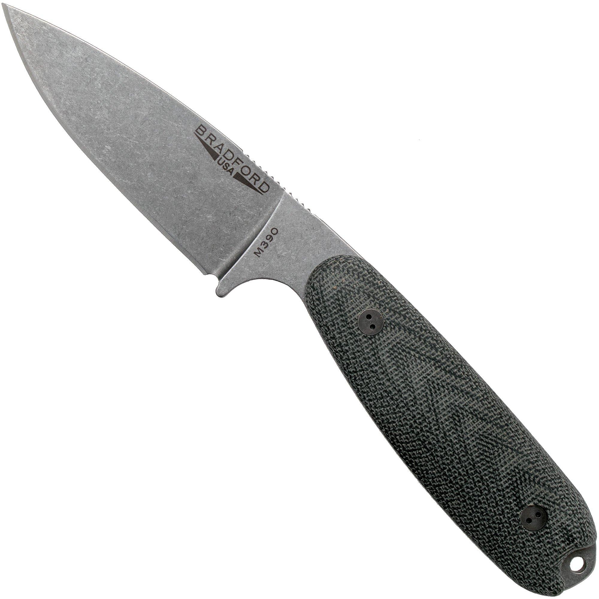 Nóż Bradford Guardian 3.5, 3D Black Micarta Guardian 3.5 M390, Full High Stonewashed 35FH-101