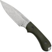 Bradford Knives Guardian 3, 3S-102-MC, 3D OD Green Micarta, CPM-Magnacut, Sabre Grind, Stonewash Finish, vaststaand mes