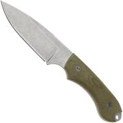 Bradford Knives Guardian 4.2 OD Green Micarta 3D, CPM-Magnacut, Sabre Grind, Stonewashed Finish, vaststaand mes