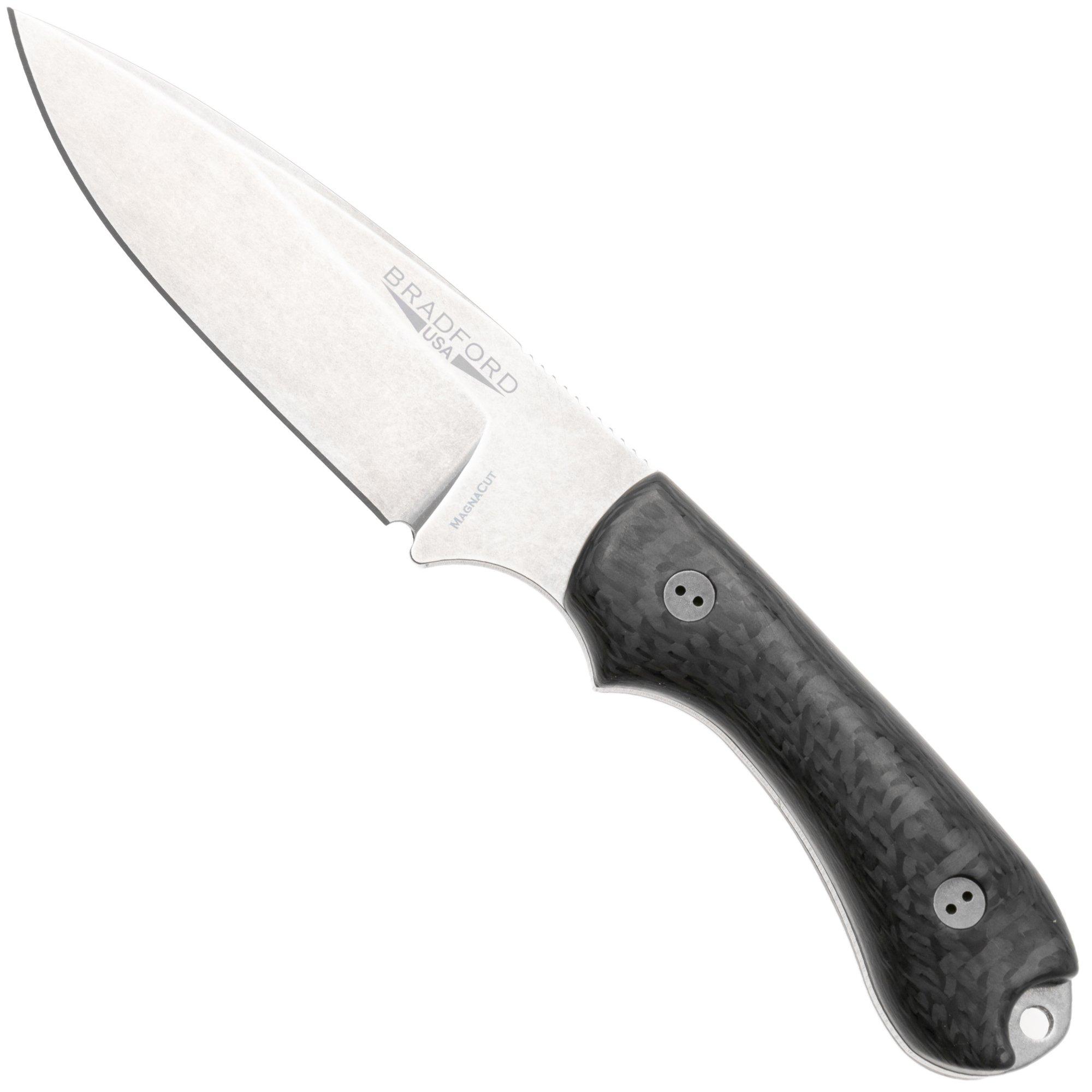 Bradford Knives Guardian 3.2 FE-114-MC MagnaCut False Edge Stonewashed, Carbon Fibre, fixed knife