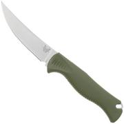 Benchmade Meatcrafter 4", 15505 Trailingpoint Stonewashed CPM154, Dark Olive Santoprene, hunting knife