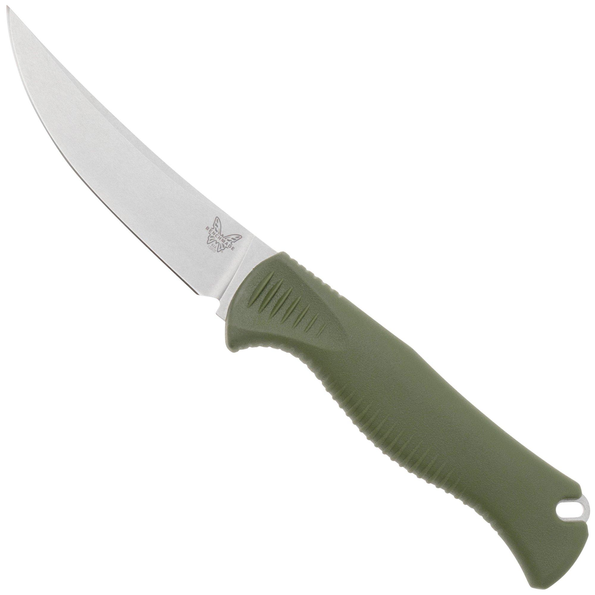 Nóż myśliwski Benchmade Meatcrafter 4", 15505 Trailingpoint Stonewashed CPM154, Dark Olive Santoprene
