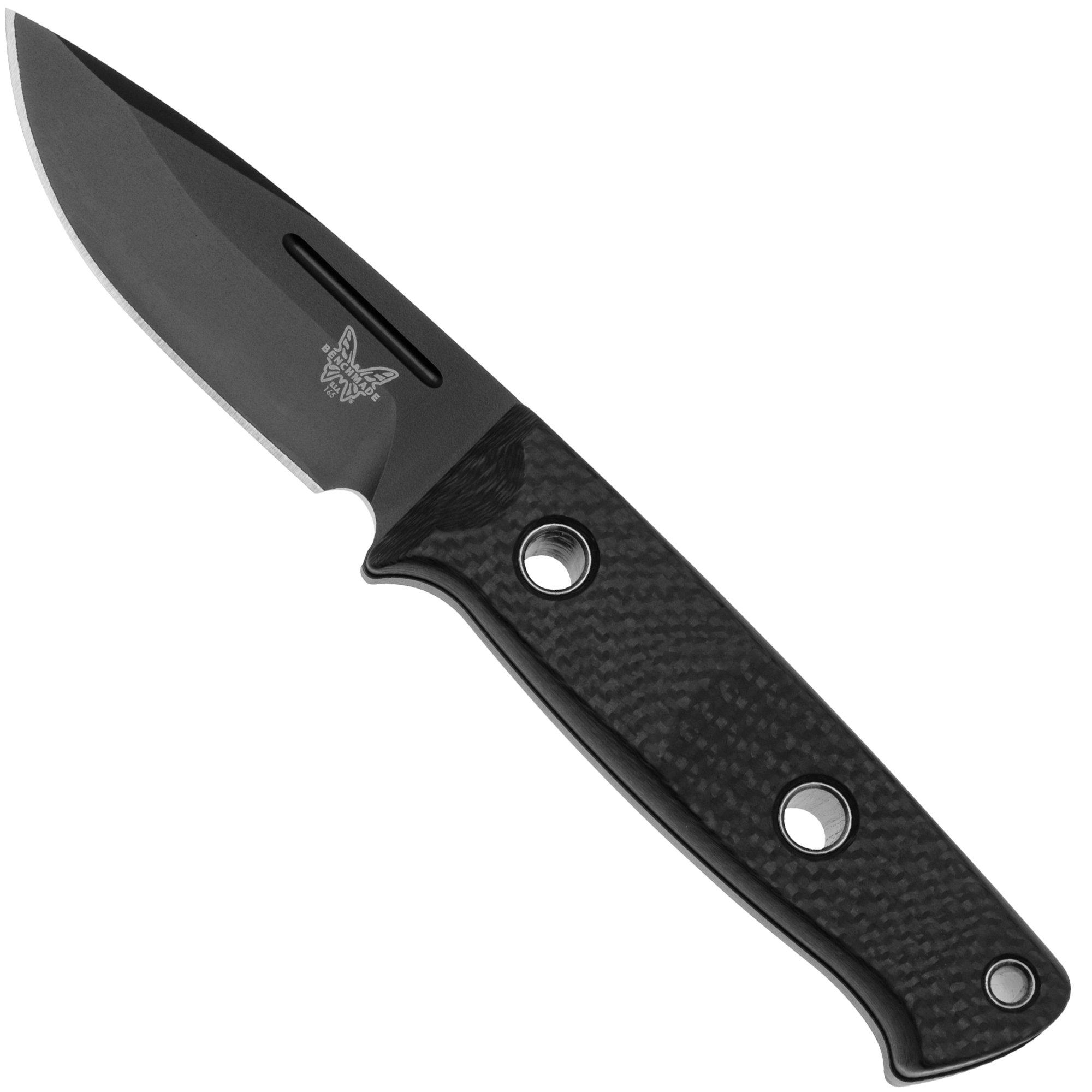 Nóż bushcraftowy Benchmade Mini Bushcrafter 165BK Black Cerakote CPM-CruWear, Carbon Fiber, projekt Sibert