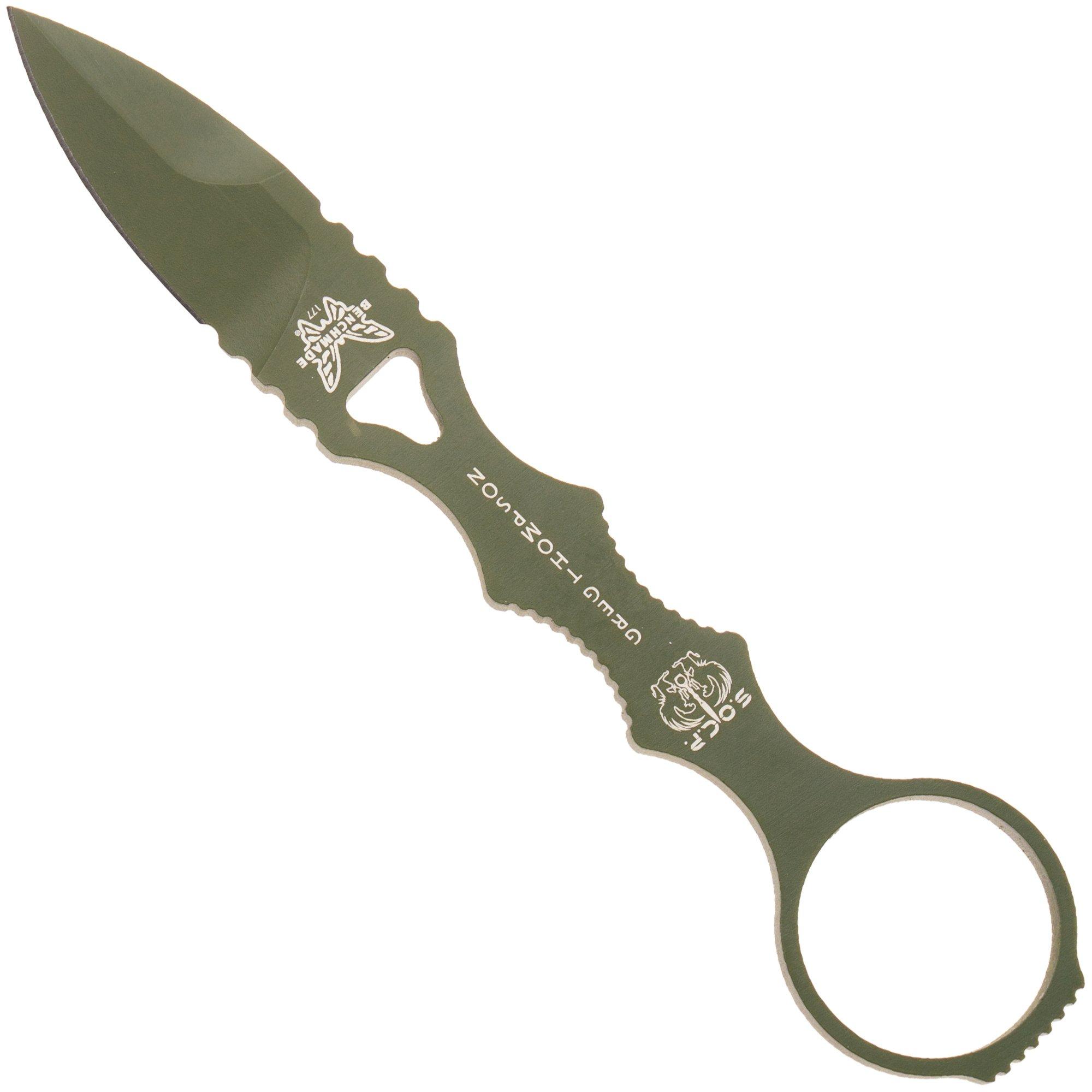Benchmade Mini SOCP 177GN, Olive Drab Cerakote 440C, vaststaand mes, Greg Thompson design