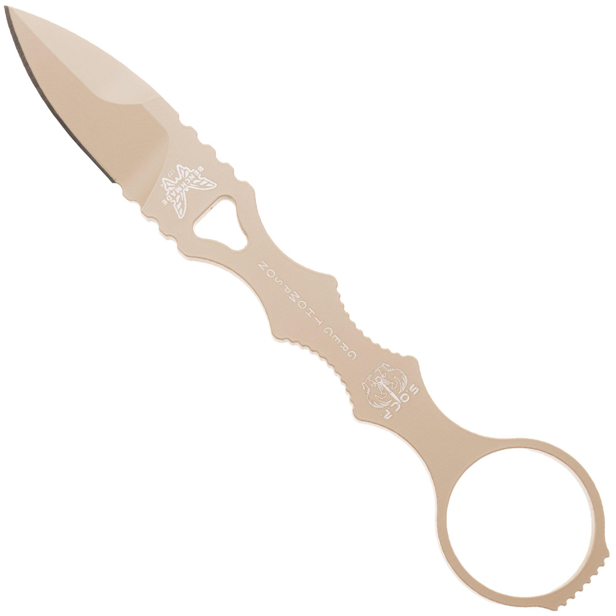 Benchmade Mini SOCP 177SN, FDE Cerakote 440C, vaststaand mes, Greg Thompson design