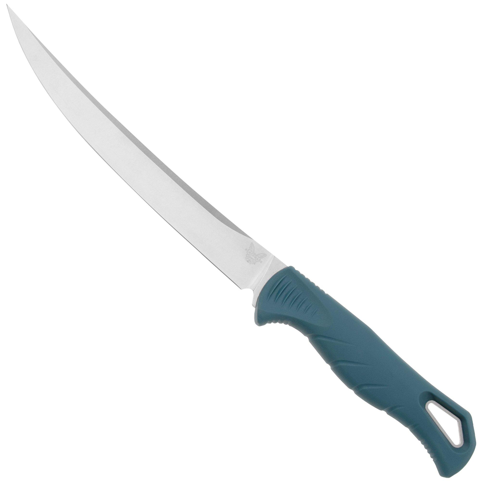 Nóż do filetowania Benchmade Fishcrafter Trailing Point 7” 18010 CPM MagnaCut, Depth Blue Santoprene
