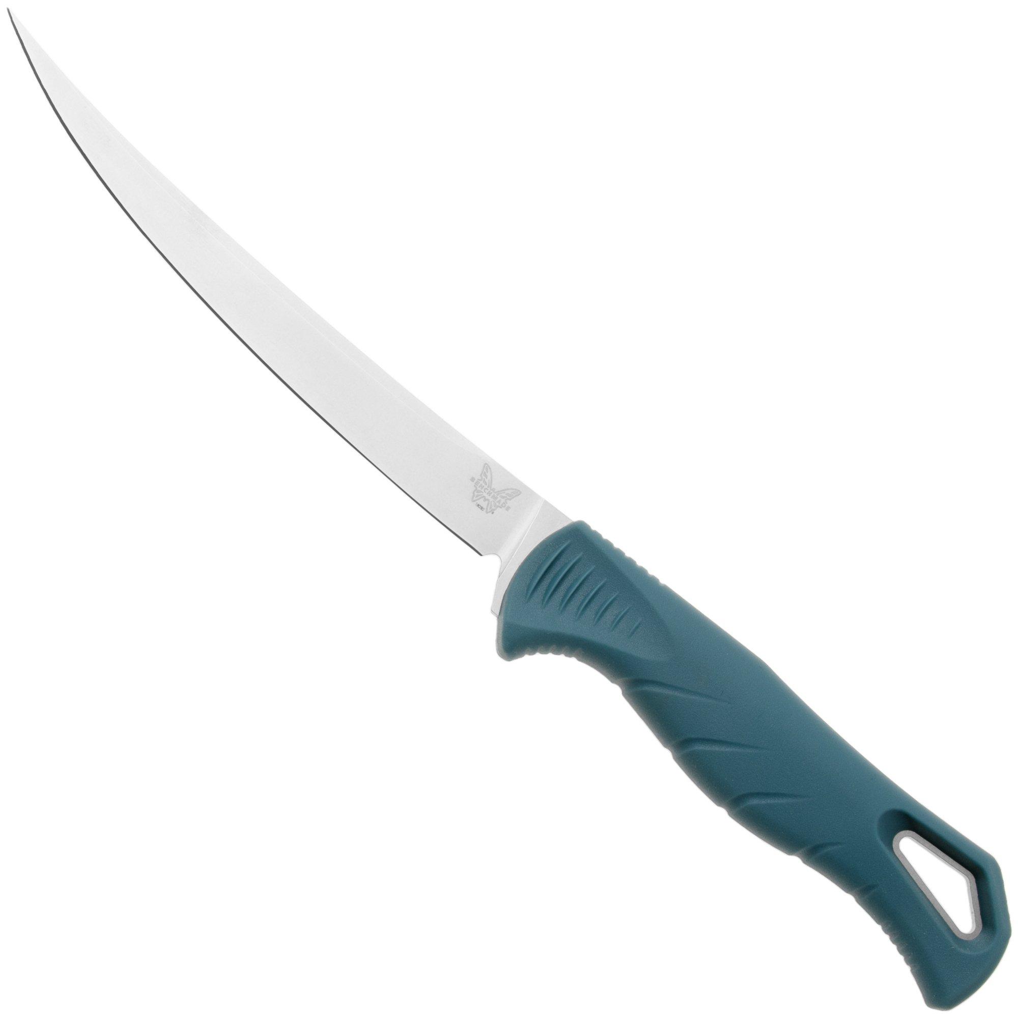 Benchmade Fishcrafter Trailing Point 5” 18030, Stonewashed CPM MagnaCut, Depth Blue Santoprene Filetiermesser