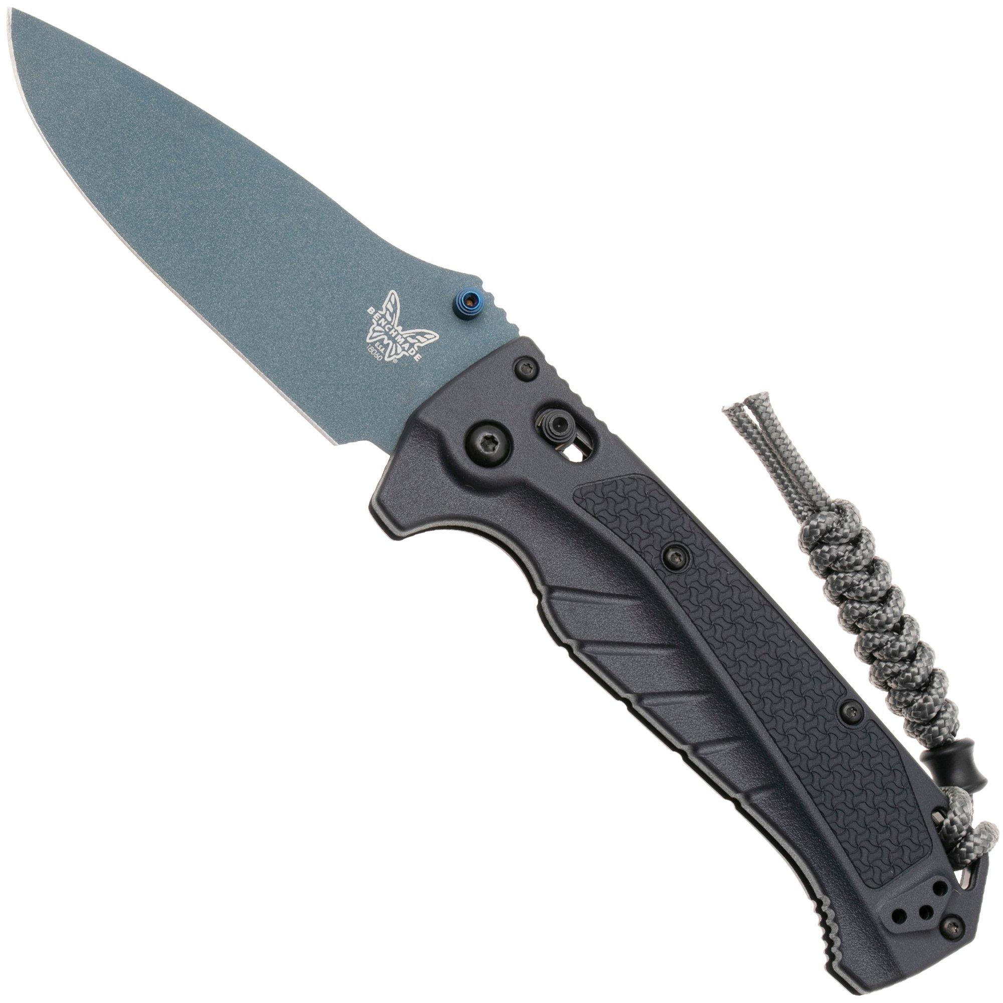 Benchmade Adira 18060BT-01 Blue Titanium Cerakote CPM MagnaCut, Tempest Gray Grivory Taschenmesser