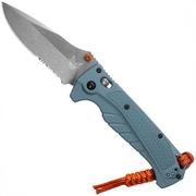 Benchmade Adira 18060S CPM MagnaCut, Depth Blue Grivory, Serrated navaja dentada