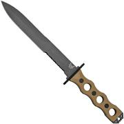 Benchmade SOCP Desert Tan 185SBK-1, CPM-3V Dentado, cuchillo fijo, diseño de Greg Thompson