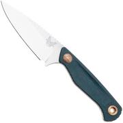 Afbeelding voor Benchmade Dacian 203-04 Stonewashed CPM MagnaCut, Blue Canvas Micarta vaststaand mes, lederen en kydex schede