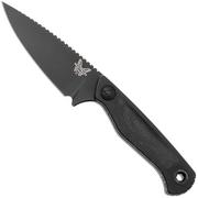 Afbeelding voor Benchmade Dacian 203BK-02 Black Cerakote CPM MagnaCut, Black Canvas Micarta vaststaand mes, lederen en kydex schede