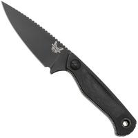 Image for Benchmade Dacian 203BK-02 Black Cerakote CPM MagnaCut, Black Canvas Micarta fixed knife, leather and kydex sheath