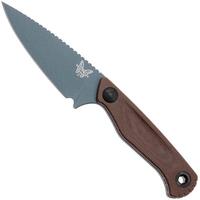 Image for Benchmade Dacian 203BT-03 Blue Cerakote CPM MagnaCut, Brown Canvas Micarta fixed knife, leather and kydex sheath