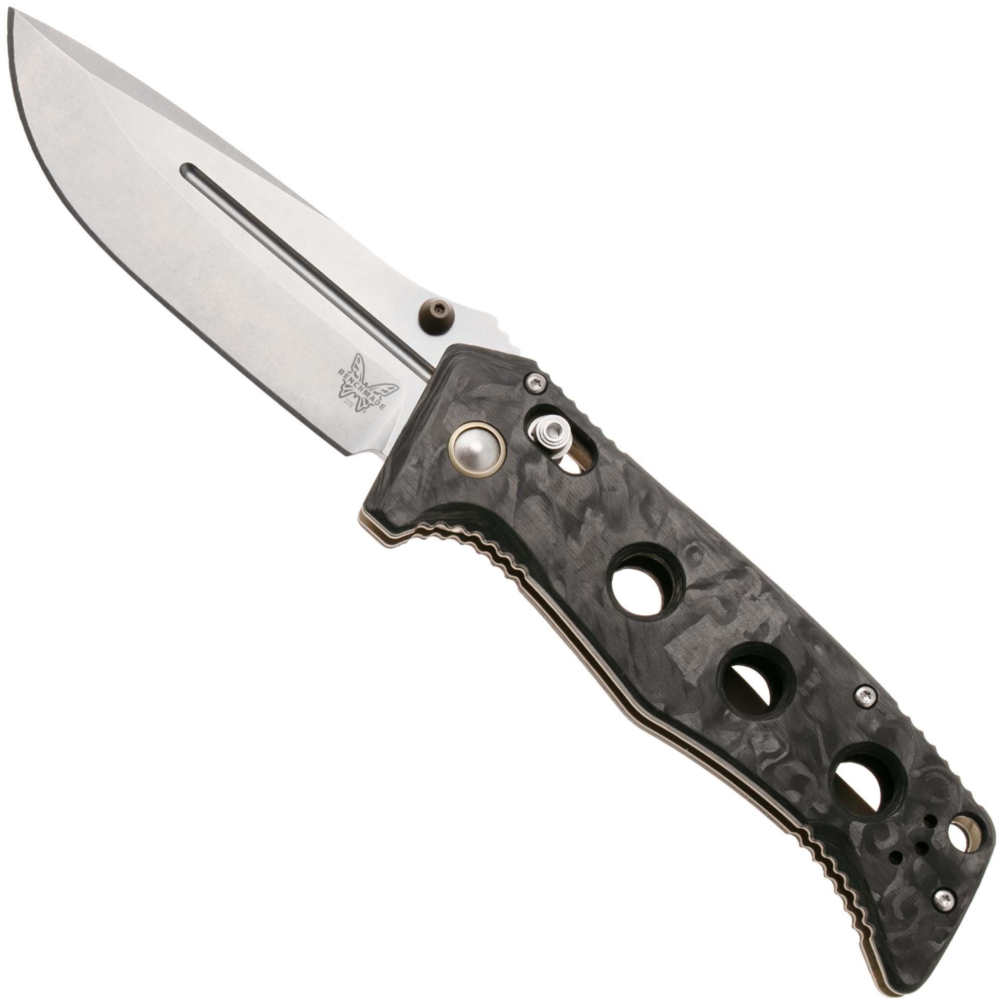 Benchmade Adamas 275-05, Stonewashed CPM MagnaCut, Marbled Carbon Fiber zakmes, Shane Sibert design