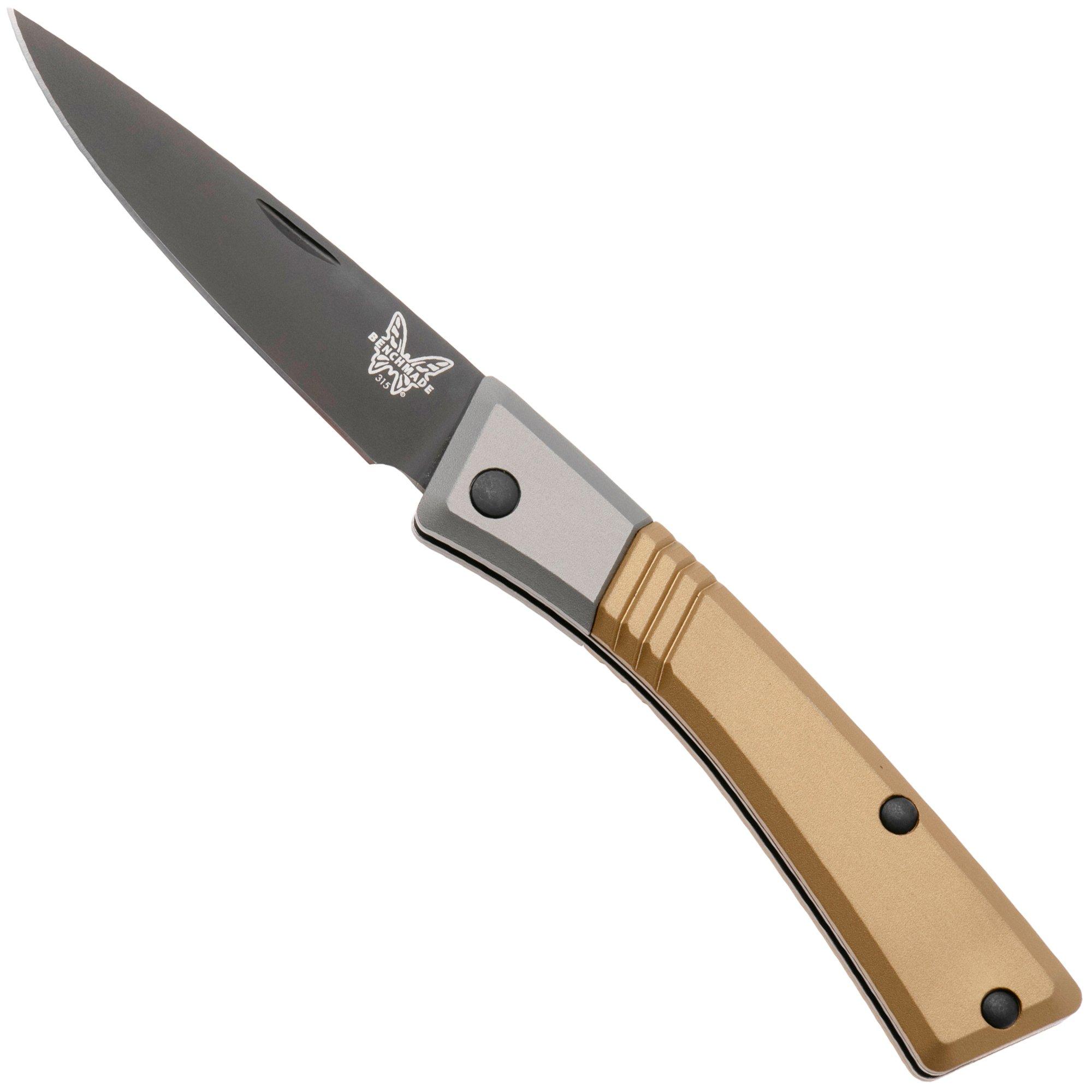 Benchmade Successor 315BK-01, Black Cerakote M390, Burnt Brass, Ash Gray, Aluminium, Taschenmesser
