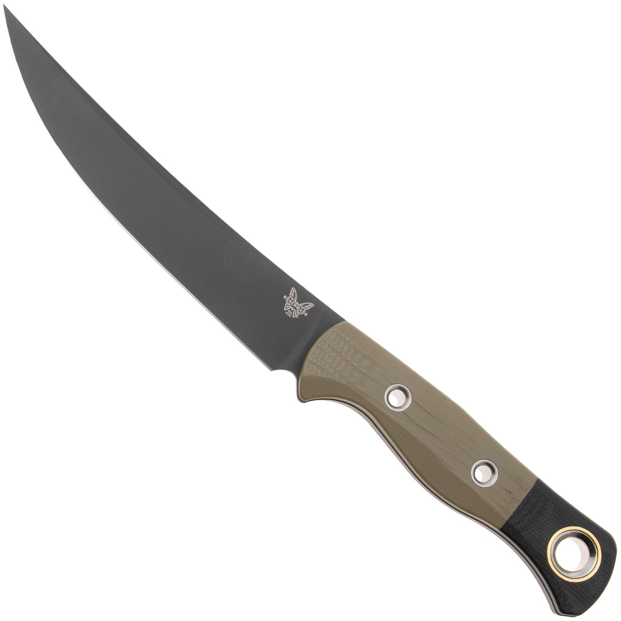 Nóż myśliwski Benchmade Meatcrafter 4050BK-01 Black DLC CPM-154, OD Green G10 Black G10