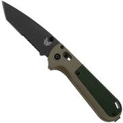 Benchmade Redoubt 431SBK-1, Serrated Black Tanto CPM-D2 , Green Grivory, zakmes