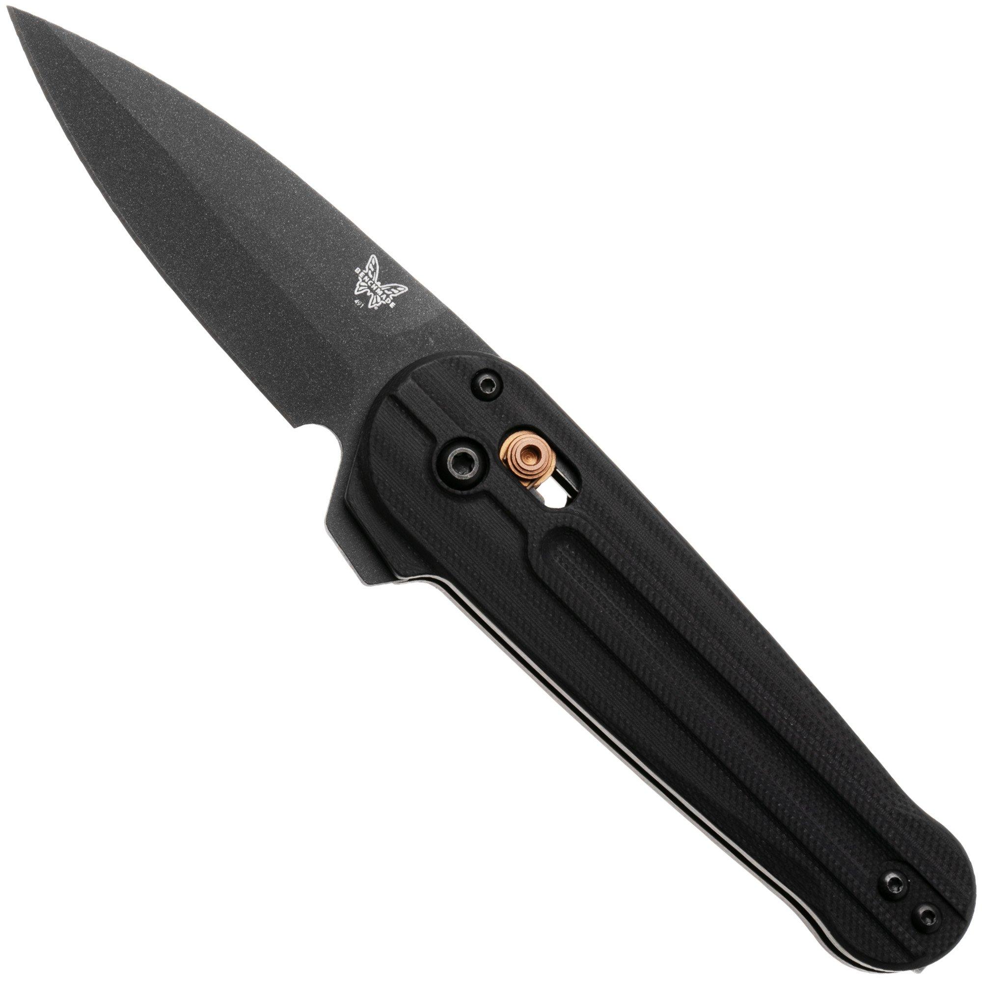 Benchmade Lowden 491BK-02, Black Cerakote CPM S90V, Black G10 navaja