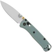 Benchmade Mini Bugout 533SL-07 Crushed Silver Cerakote CPM S30V , Sage Green Grivory, zakmes