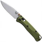 Benchmade Mini Bugout 533SL-10 Crushed Silver Cerakote CPM S90V, Woodland Green Aluminum, Taschenmesser