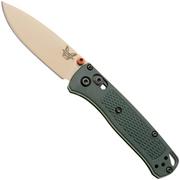 Afbeelding voor Benchmade Mini Bugout 533TN-2601, McMillan Tan Cerakote Elmax, Taiga Green Grivory zakmes