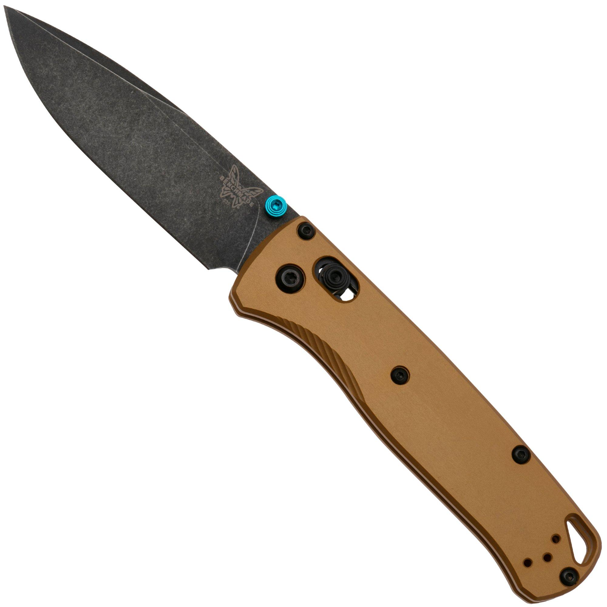 Benchmade Bugout 535BK-07 Blackwashed M390, Burnt Brass Aluminium, zakmes