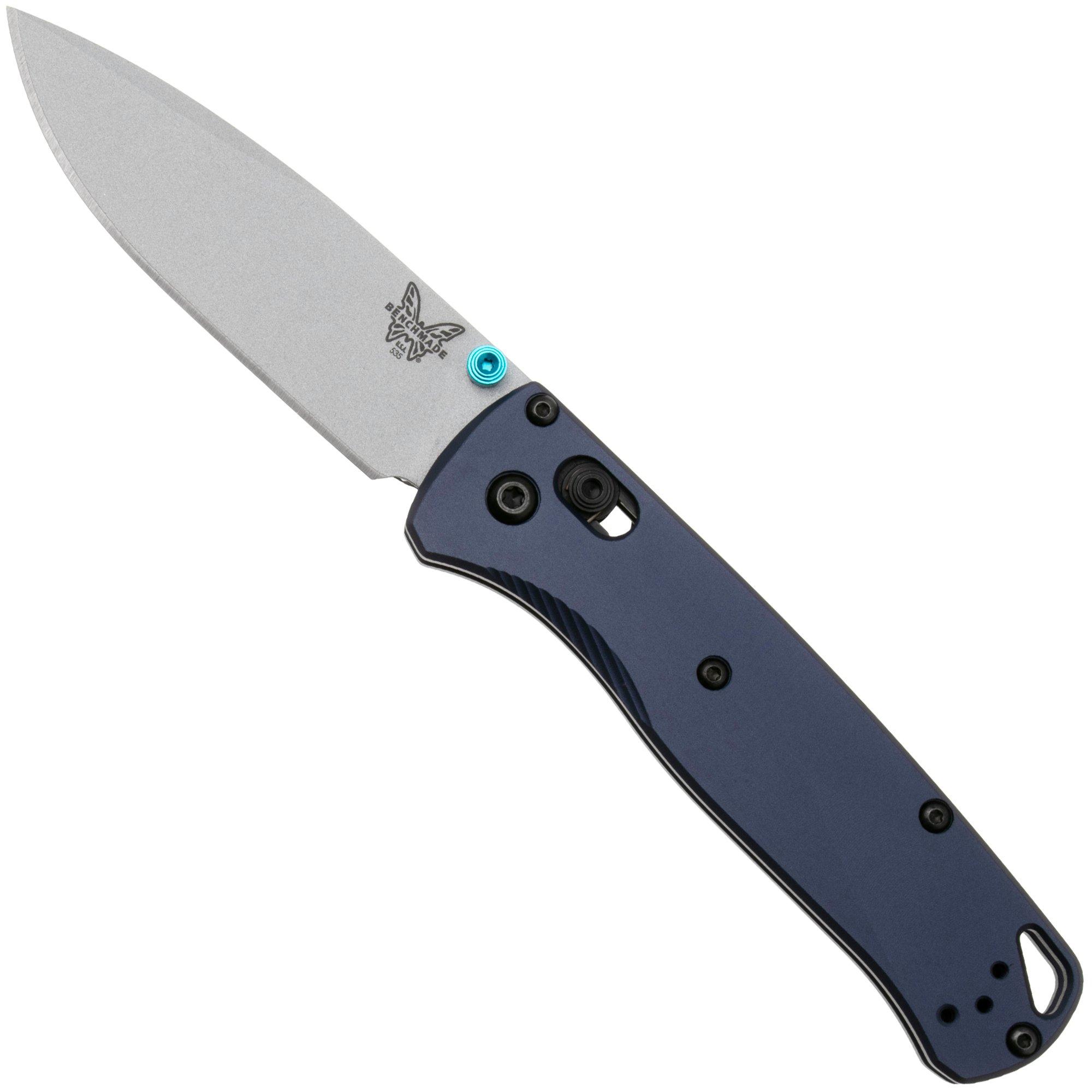 Benchmade Bugout 535SL-13 Crushed Silver Cerakote CPM S90V, Crater Blue Aluminum, zakmes