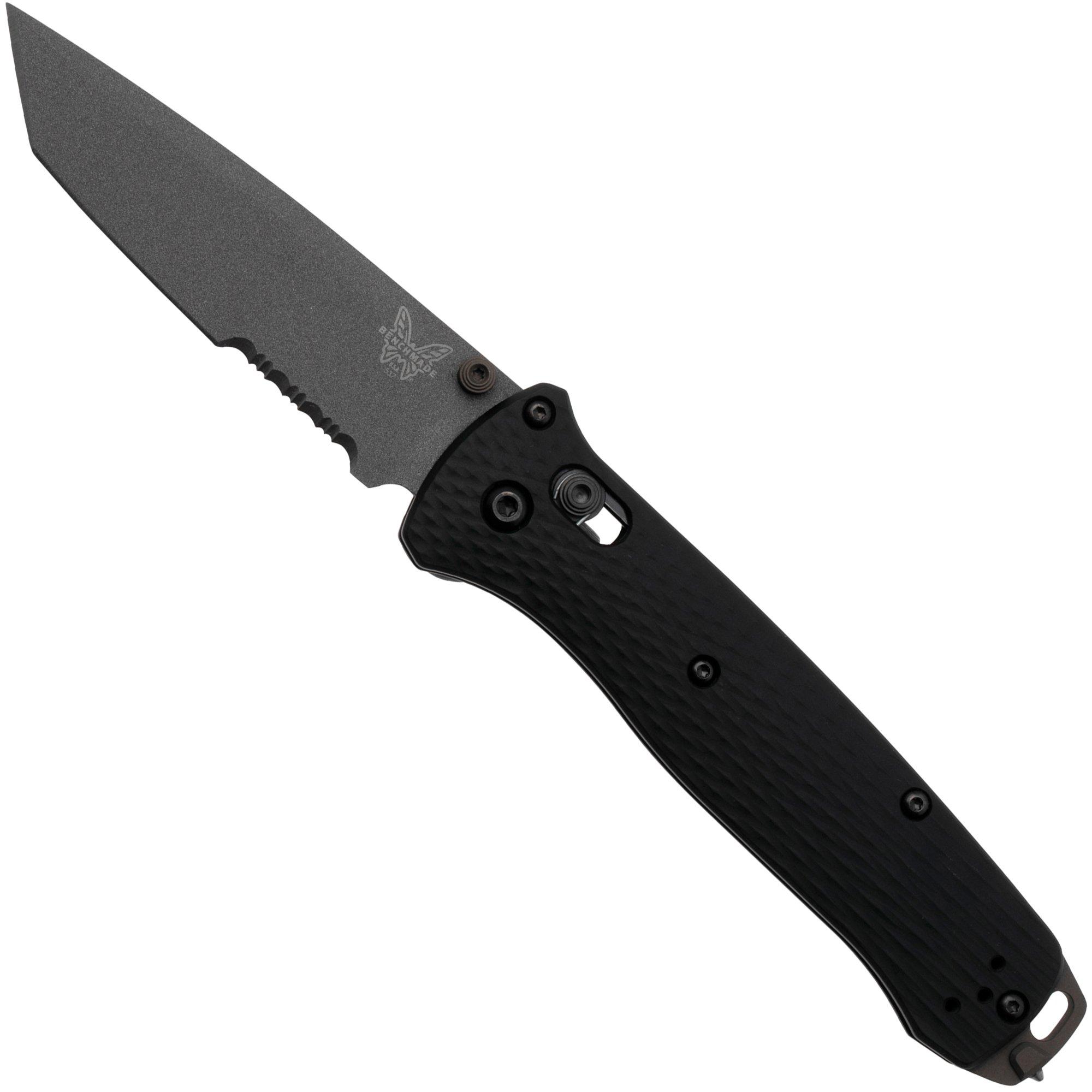 Nóż składany Benchmade Bailout, 537SGY-03, CPM-M4 Partly Serrated, Black Aluminium