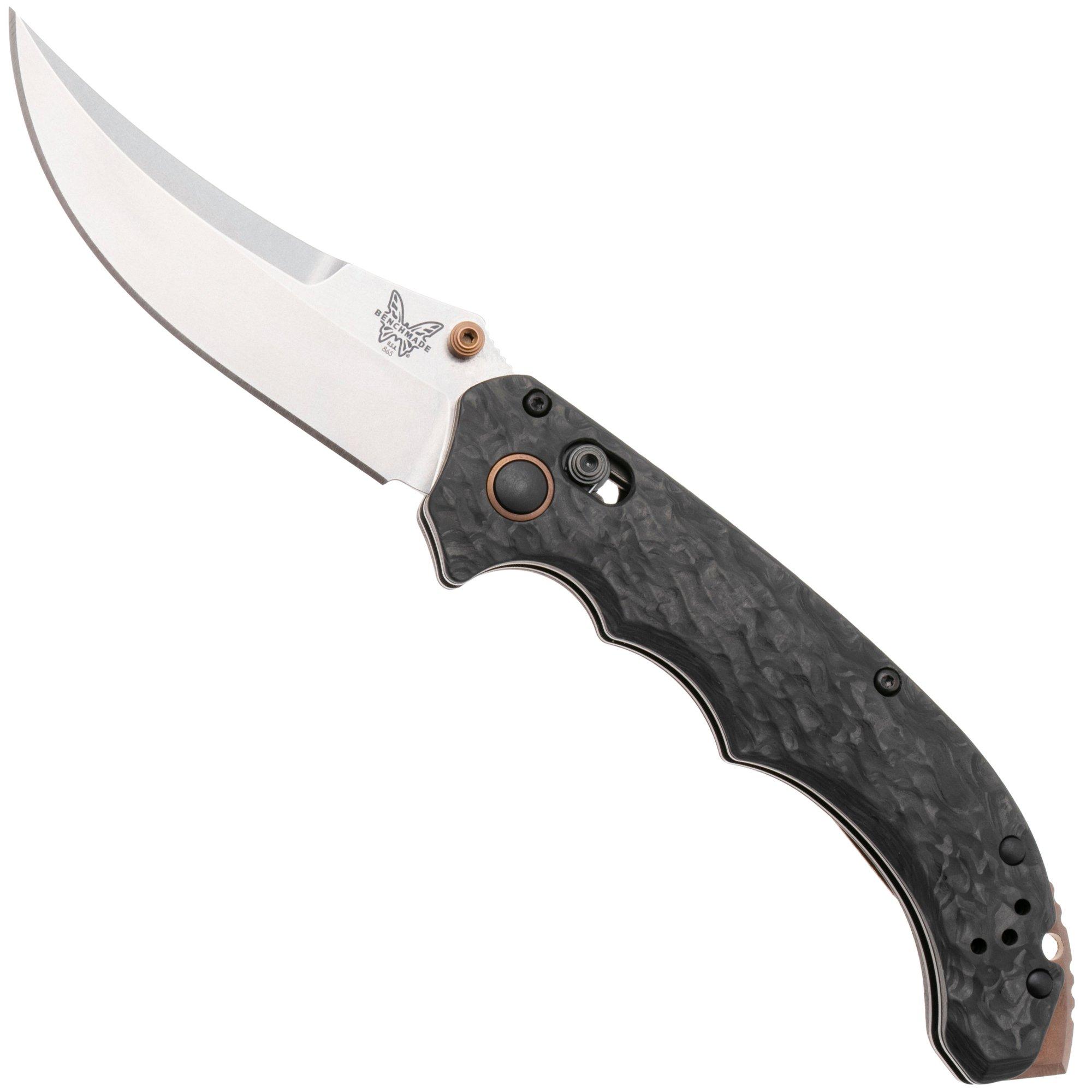 Nóż składany Benchmade Mini Bedlam 865-02 Stonewashed CPM S90V, 3K Twill Carbon Fiber