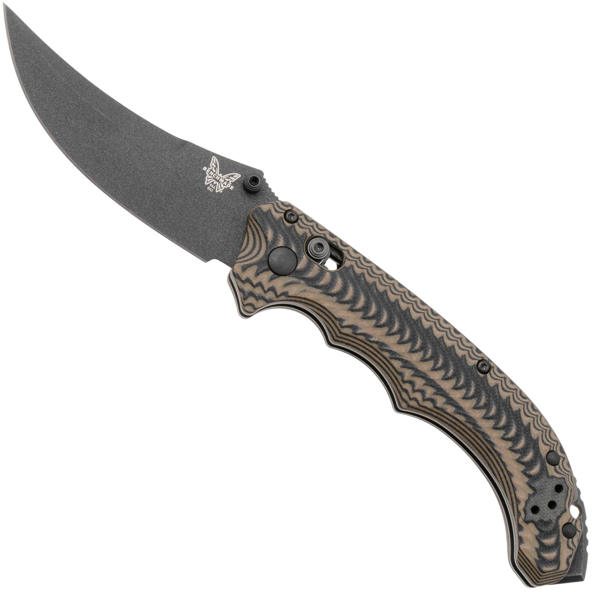 Nóż składany Benchmade Mini Bedlam 865BK-01 Black Cerakote CPM S90V, Black Coyote OD G10