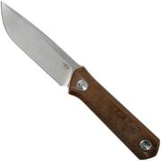 Bestech Hedron BFK02D Brown Micarta cuchillo fijo, Ostap Hel design