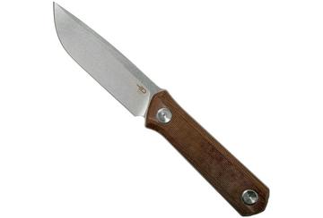 Bestech Hedron BFK02D Brown Micarta vaststaand mes, Ostap Hel design