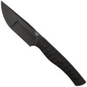 Bestech Heidi Blacksmith #2 Hollow Compound Grind, Black Stonewashed, Carbon Fiber BFK04B cuchillo fijo