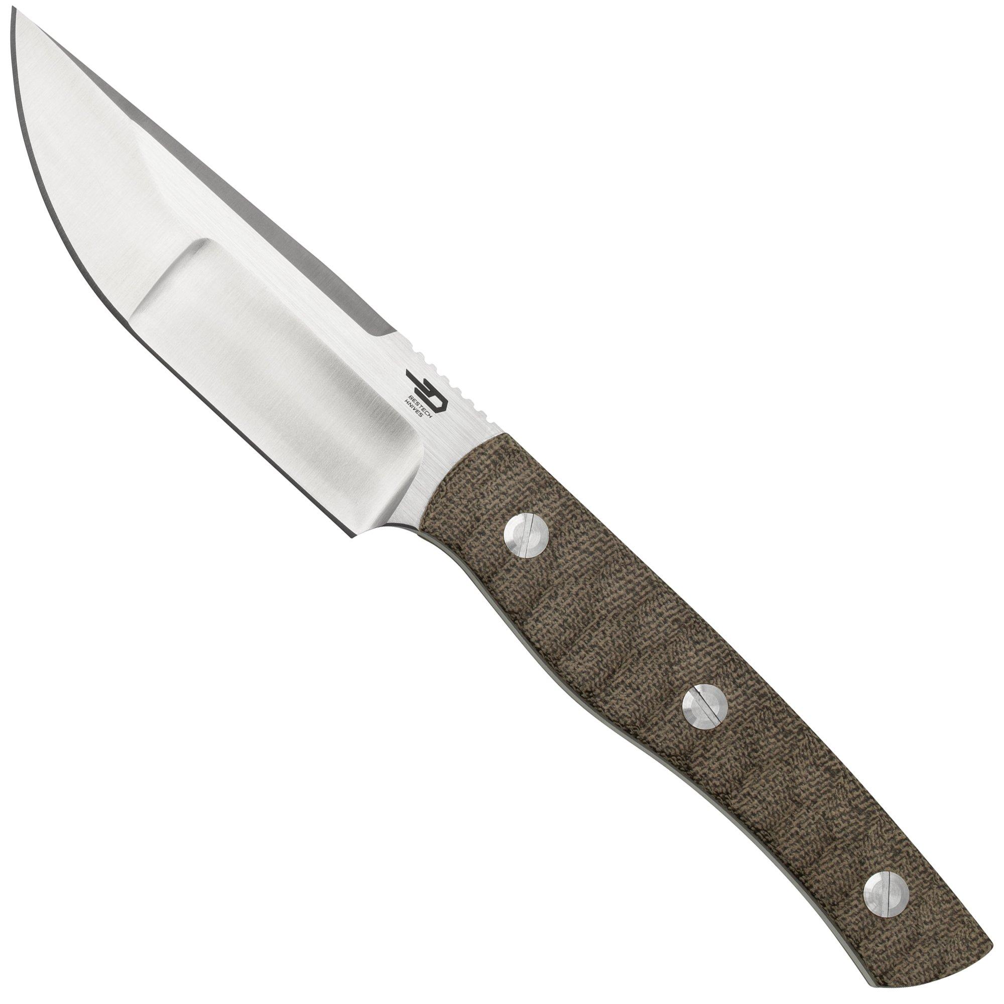 Nóż z głownią stałą Bestech Heidi Blacksmith #2 Hollow Compound Grind, Satin, Canvas Micarta BFK04C