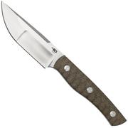 Bestech Heidi Blacksmith #2 Hollow Compound Grind, Satin, Canvas Micarta BFK04C faca fixa