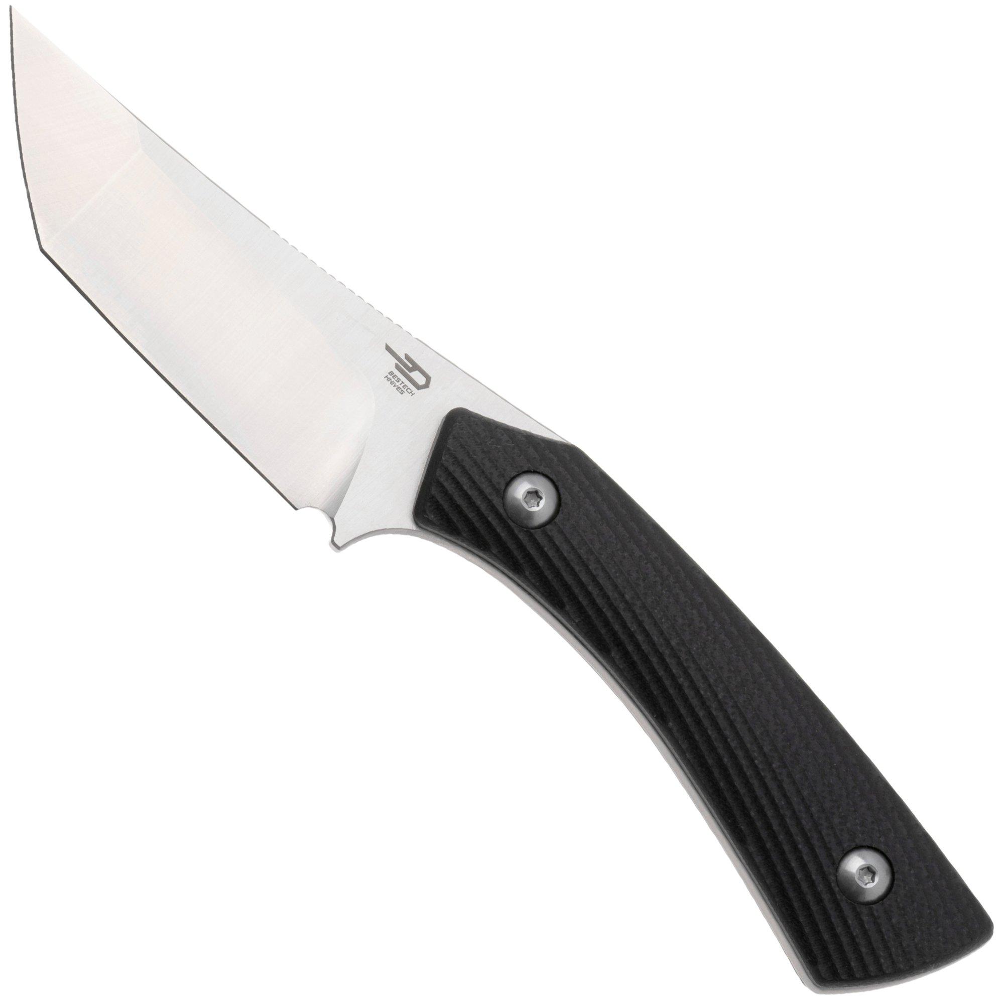 Bestech STEP BFK06A Satin D2, Black G10, Fahrtenmesser