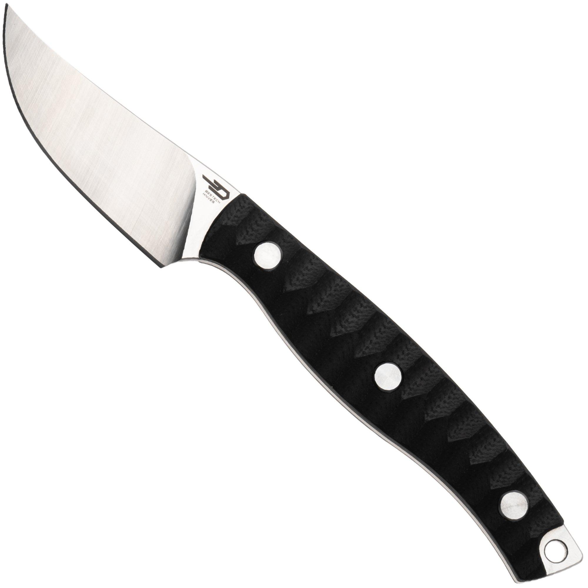 Bestech Heidi Blacksmith #3 BFK08A Satin 14C28N Clippoint, Black G10, vaststaand mes