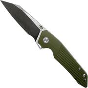 Bestech Barracuda BG15B-2 Black stonewash satin, Green G10, coltello da tasca