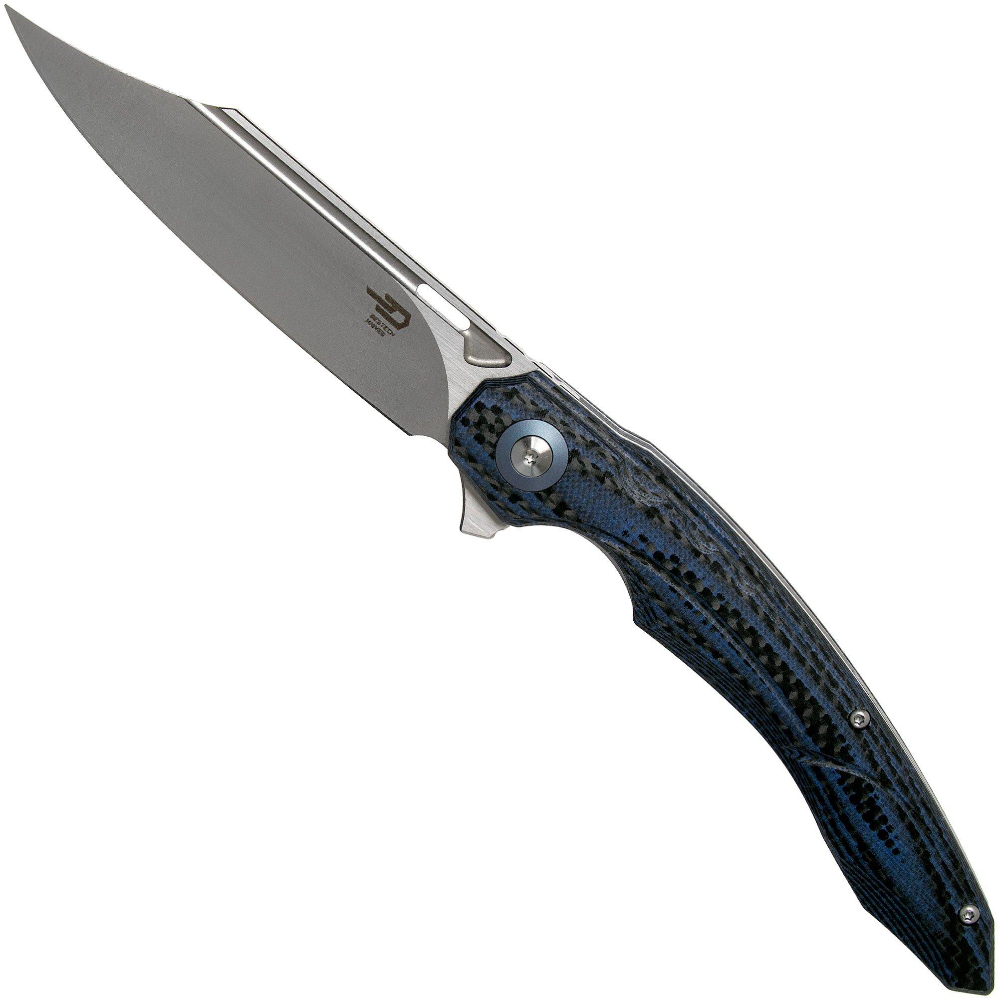 Bestech Fanga Blue G10 & Carbon fibre BG18E, couteau de poche