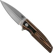 Bestech Fin BG34C-1 Satin, Black-Orange-Beige G10 zakmes