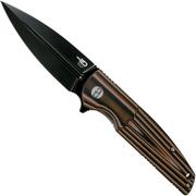 Bestech Fin BG34C-3 Black Stonewashed, Black-Orange-Beige G10 coltello da tasca