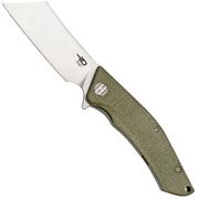 Bestech Cubis BG42B Stonewashed & Satin, Beige Micarta, navaja