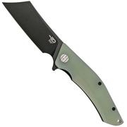 Nóż składany Bestech Cubis BG42E Stonewashed & Satin, Jade G10