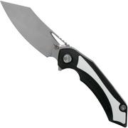 Bestech Kasta BG45A Black White G10, Two Tone Satin pocket knife, Kombou design