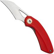 Bestech Bihai Stonewashed Satin, Red G10 BG53C-1 couteau de poche, Ostap Hel design