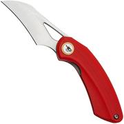 Bestech Bihai Stonewashed Satin, Red G10 BG53C-1 coltello da tasca, Ostap Hel design