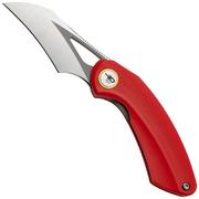 Bestech Bihai Grey DLC Stonewashed Satin, Red G10 BG53C-2 coltello da tasca, Ostap Hel design