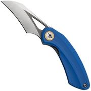 Bestech Bihai Grey DLC Stonewashed Satin, Blue G10 BG53D-2 pocket knife, Ostap Hel design