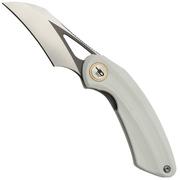Bestech Bihai Grey DLC Stonewashed Satin, White G10 BG53E coltello da tasca, Ostap Hel design
